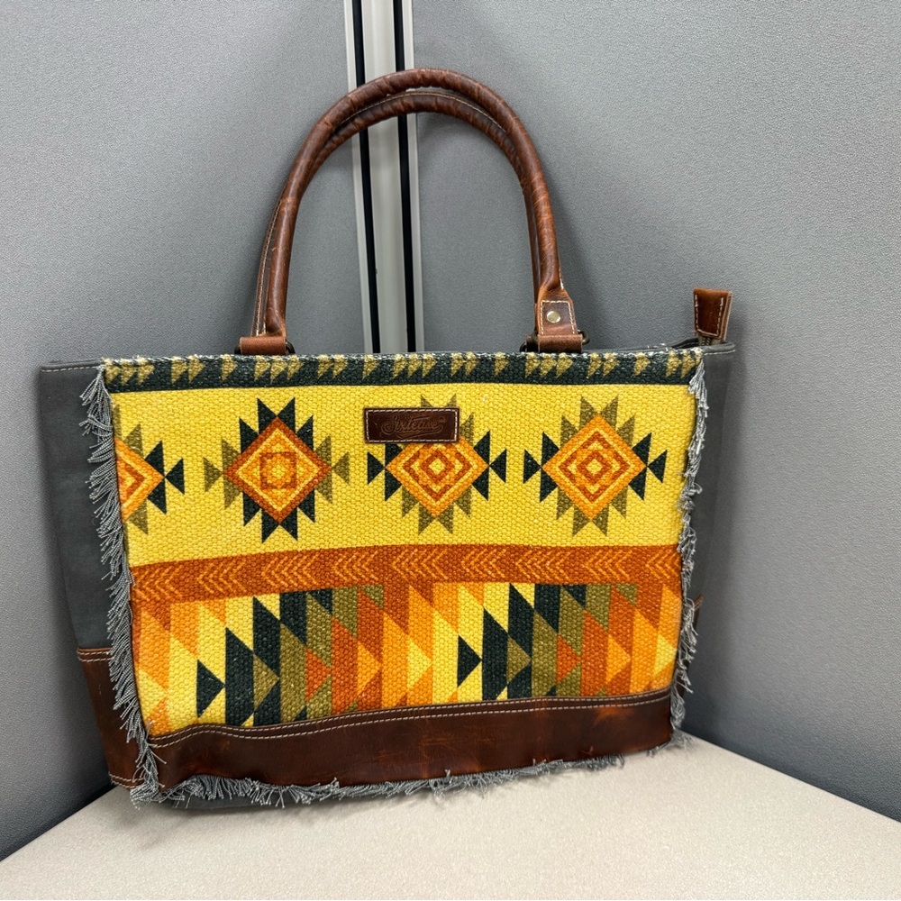 Yellow Aztec Pattern Tote Bag by